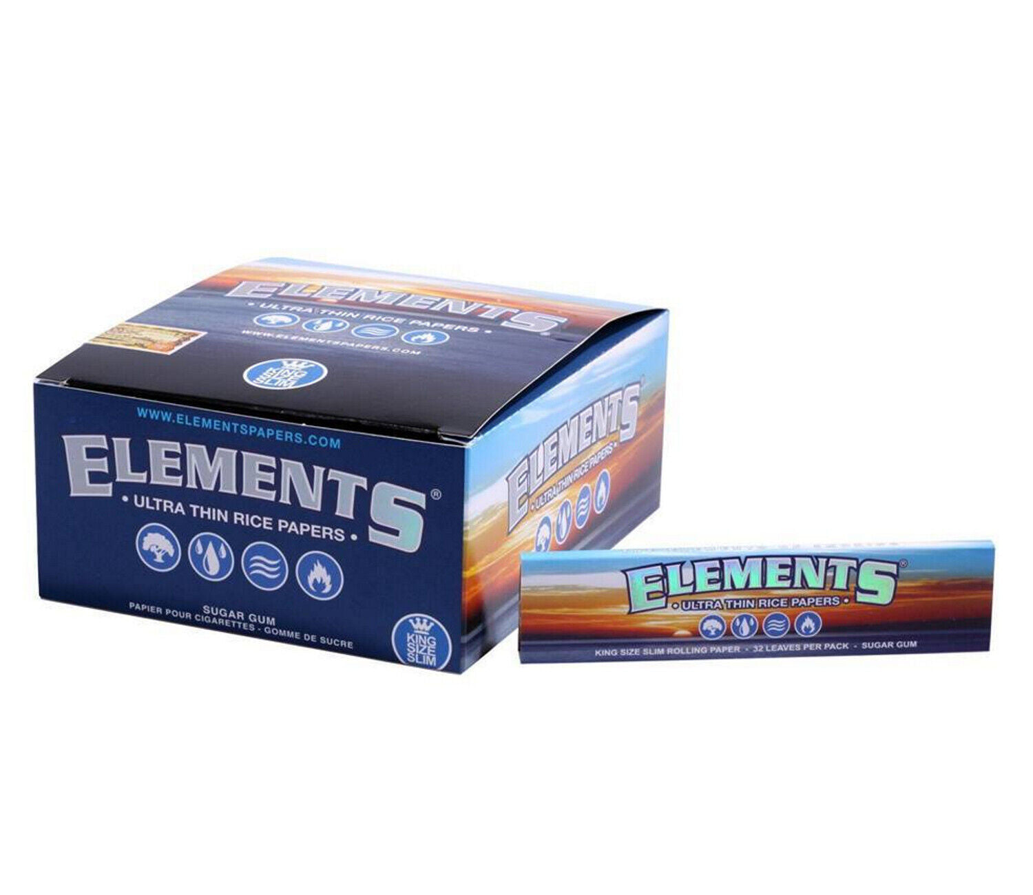 Elements Connoisseur King Size Slim Rolling Paper & Filters