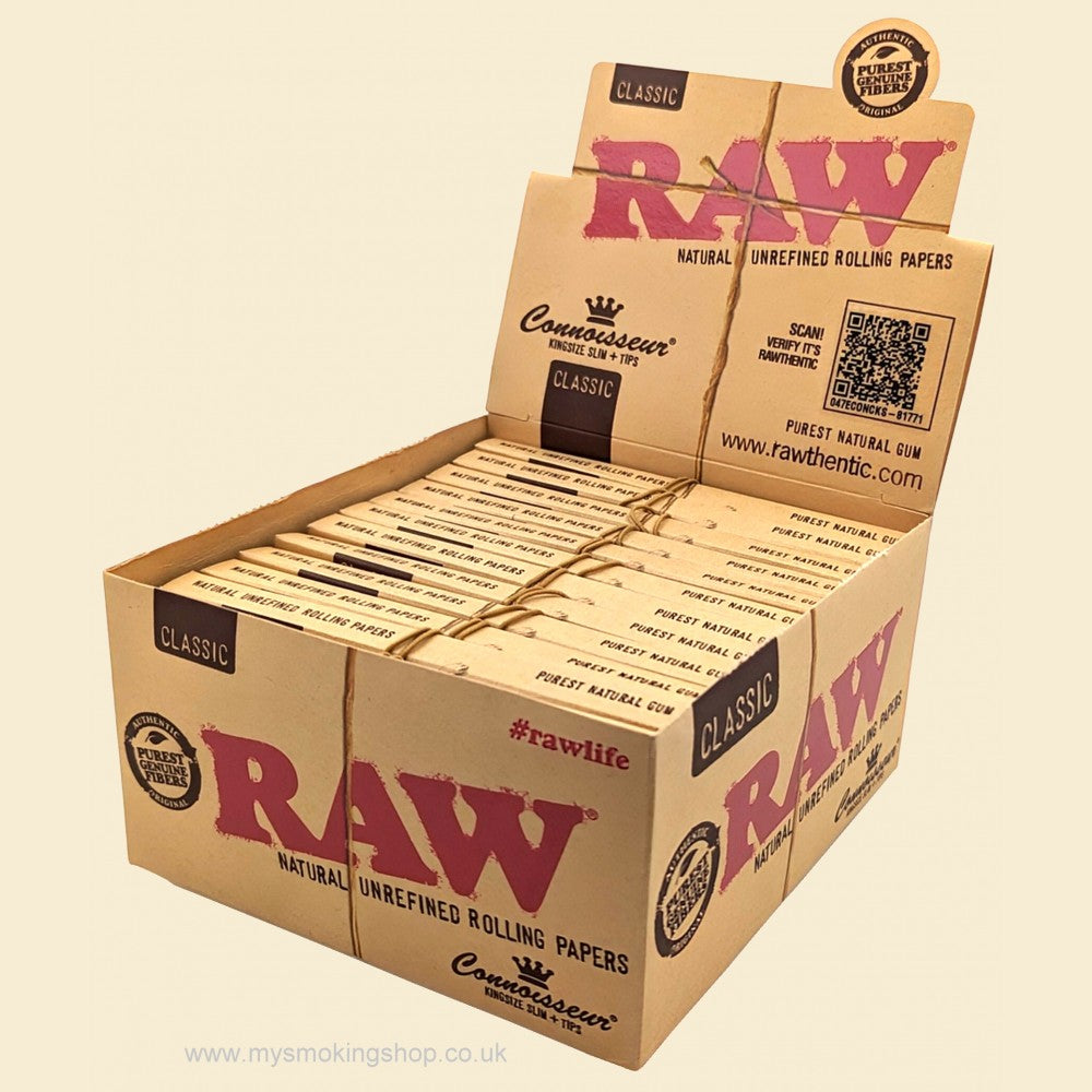 RAW Classic King Size Connoisseur Rolling Paper & Filters - (Pack Of 24)