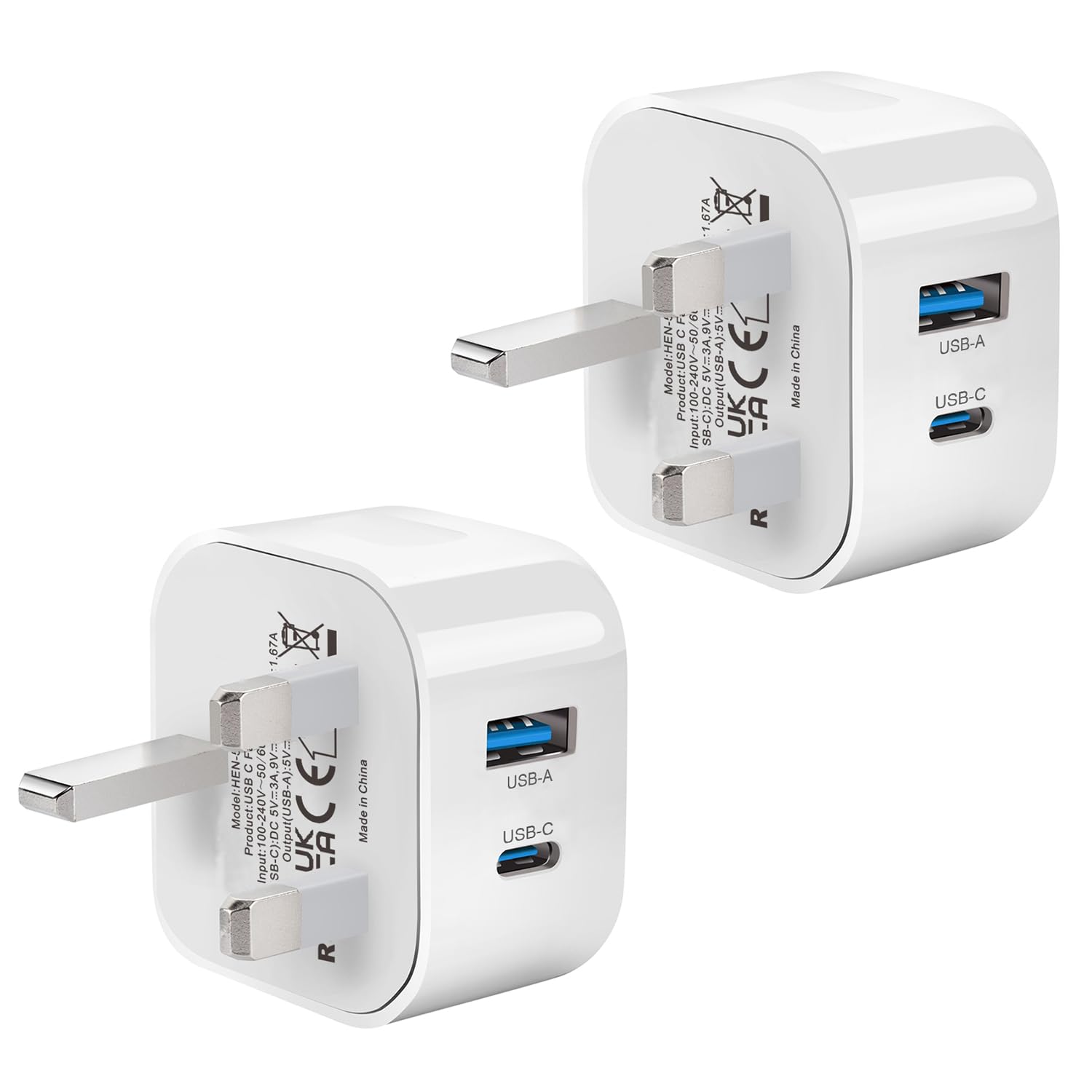 APEX Usb C & A Wall Plug Charger - (Pack Of 20)
