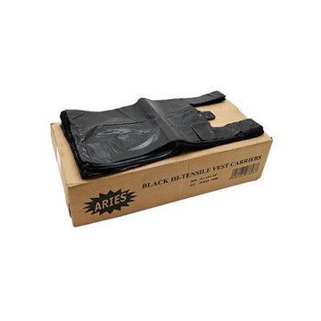 Aries Black Bottle Tensile Vest Carrier Bag