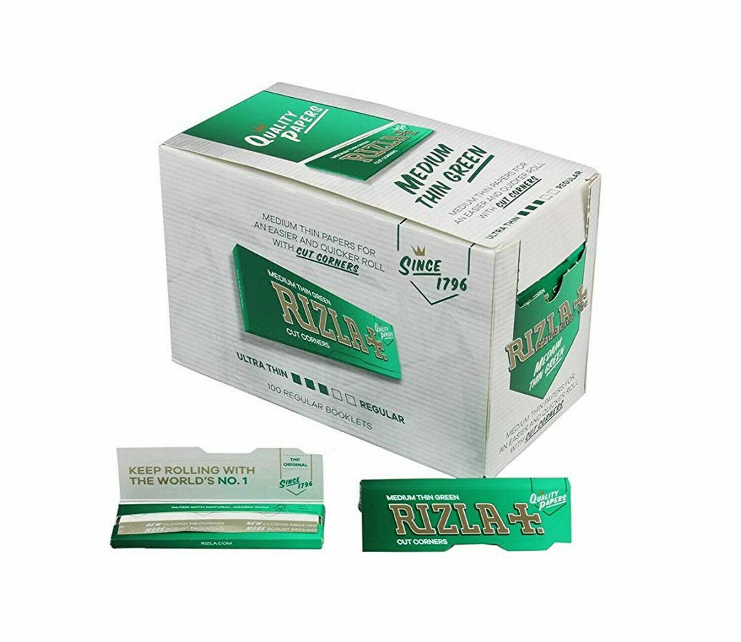 Rizla Medium Thin Green Rolling Paper - (Pack Of 100)
